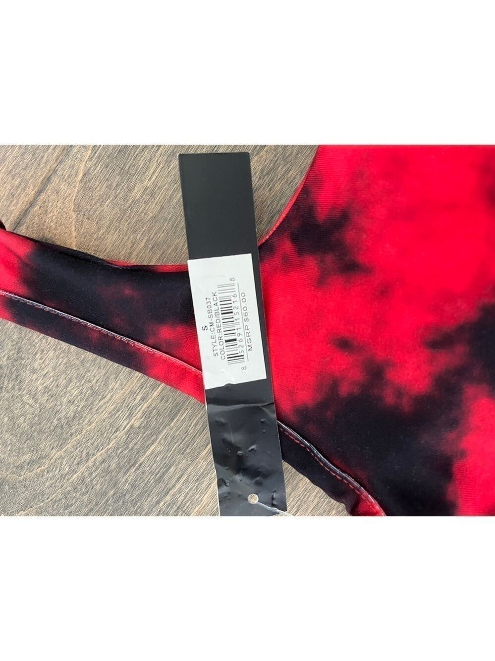 Catherine Malandrino Sports Bra, Color Red and Black, Size Small - Picture 3 of 5